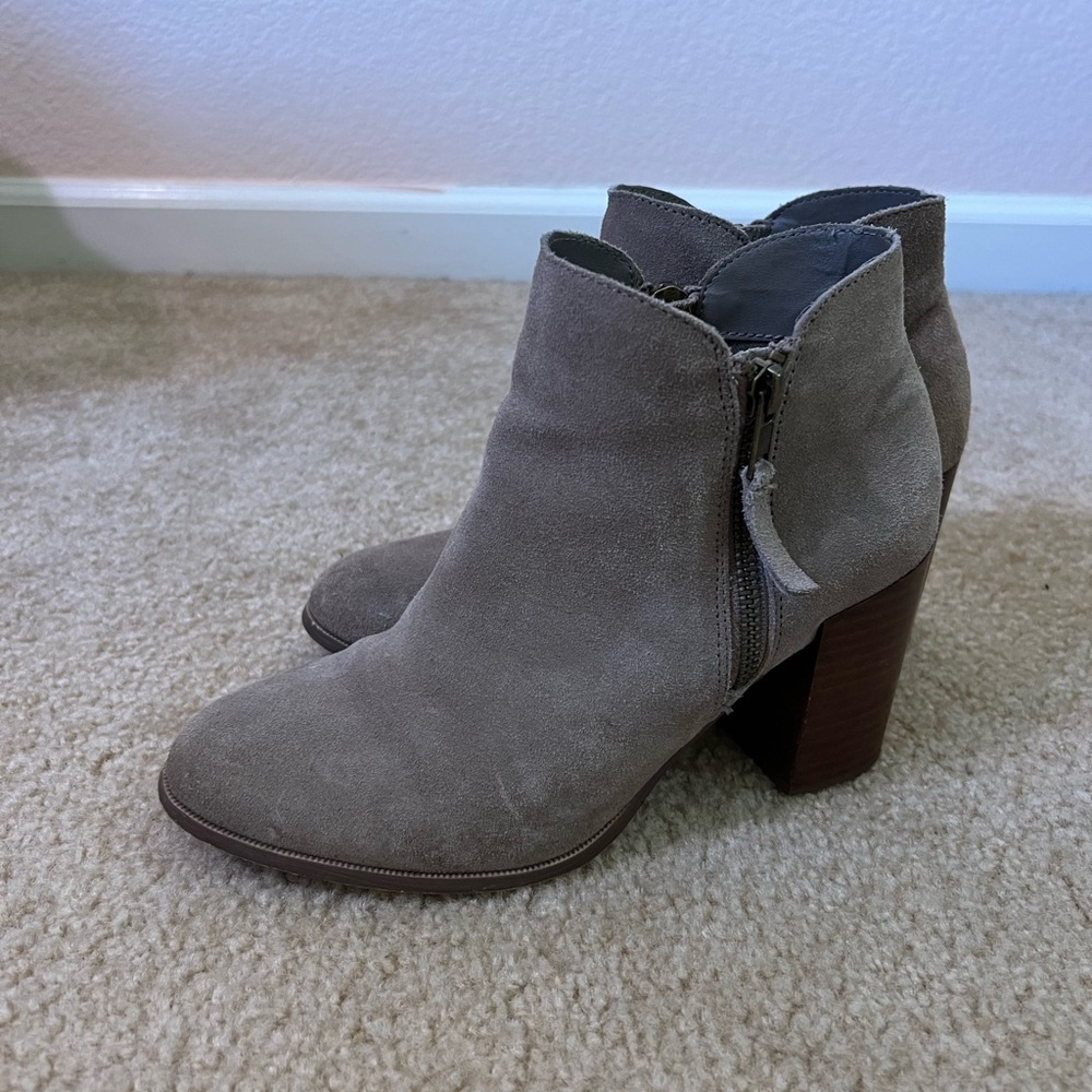 Suede heeled booties